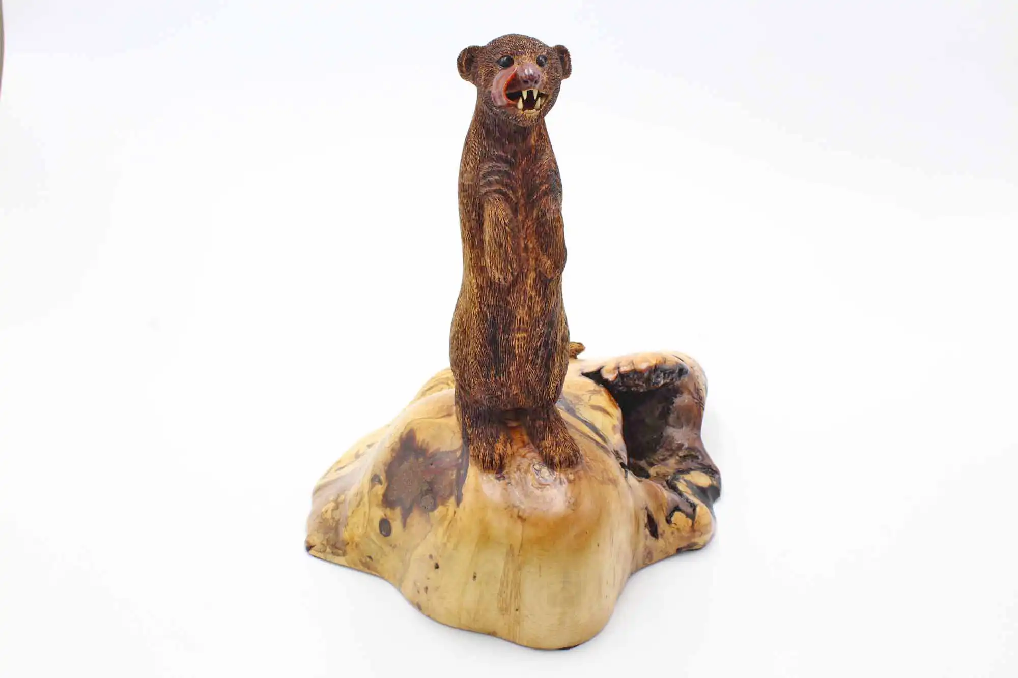 Mongoose woodcarving sculpture